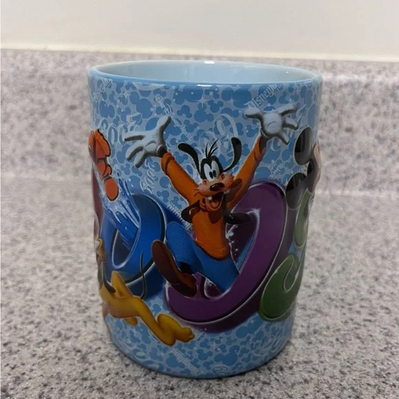 Disney Blue Mug with Iconic Disney Characters & Castle Logo - Picture 3 of 12